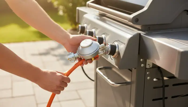 Gasgrill Gasschlauch und Regler tauschen