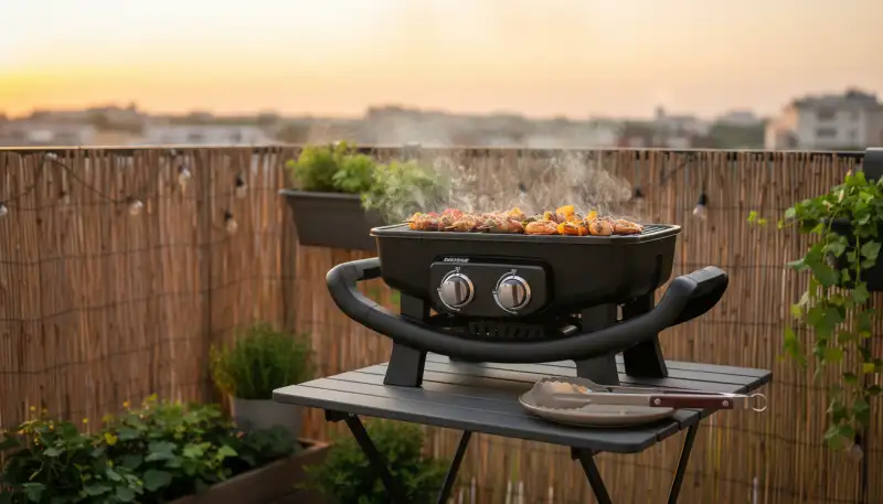 Maximale Grillfreude auf dem Balkon