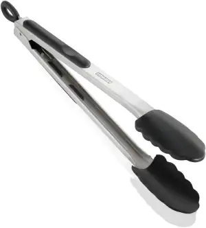 Leifheit Küchen- und Grillzange, 31 cm mit Klick-Verschluss, Kochzange mit hitze