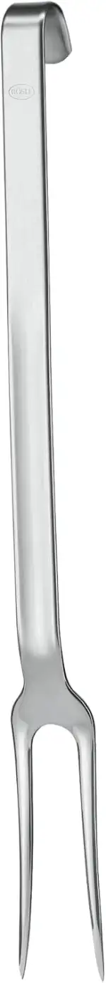 RÖSLE Fleischgabel, Hochwertige Tranchiergabel mit Hakengriff, Edelstahl 18/10, spülmaschinengeeignet, 35 cm, Silber / Schwarz