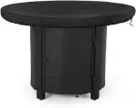 Feuerplatte Schutzhülle, 100cm Rund, Wasserdicht & Anti-UV 420D Grillplatte Abdeckung, Schwarze Wasserbeständige Abdeckplane für Feuerplatte, Grillplatte und Feuertonne