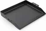 GFTIME 48x36cm Gusseisen Plancha Grillplatte, Universelle Grillplatte für RÖSLE VIDERO, Weber, Enders, Campingaz, Napoleon, Tepro, Taino gasgrill, mit integrierter Fettrinne & 8cm hohem Rand