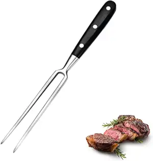 Fleischgabel mit Griff - 29cm Edelstahl Fleischgabel, Grillgabel Servier Grillga