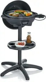 SEVERIN Barbecue-/Standgrill mit Haube, Elektrogrill mit Thermostat, Grillplatte mit keramischer ...