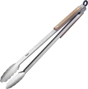 Westmark Grillzange + Servierzange, Mit Edelstahllaffen und Holzelementen an den