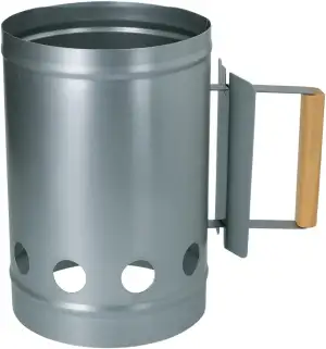 Alpina Holzkohle Starter Ø16 cm x 27 cm - Grill Feuerstarter aus Metall - BBQ St