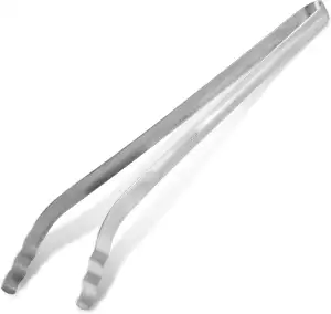 Fackelmann Grillzange aus Edelstahl – Gebogene Küchenzange für den Elektro-, Koh