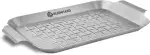 BURNHARD Grillschale 27,5 x 19 x 2 cm aus Edelstahl für Gemüse, Fleisch und Fisch, Gemüsekorb für Gas-, Elektro- und Holzkohlegrill, spülmaschinenfest, rostfrei