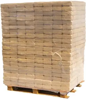 1.000 kg Palette RUF Form Hartholz Brikett Sonderangebot Briketts aus Buche Kami