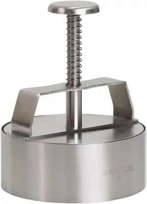 SANTOS Profi Burgerpresse Edelstahl – Patty-Presse für Ø 11 cm Burger, Flexible 