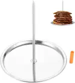 DRELD Vertikaler Grillrost Fleischspieß, Gyrosspieß aus Edelstahl, Vertikaler Spieß BBQ Stand, Brasilianischer Spieß, Dönerspieß Grill vertikaler Spieß für Truthahn Huhn Steak Kebab (19 x 19 x 21 cm)