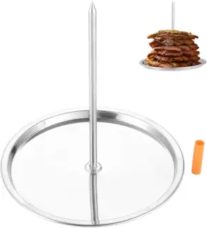 DRELD Vertikaler Grillrost Fleischspieß, Gyrosspieß aus Edelstahl, Vertikaler Sp