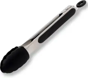 HENSSLERS® Grillzange Silikon [EDELSTAHL] - Küchenzange mit rutschfestem Griff -