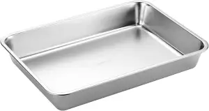 SANTOS Edelstahl Grillschale - Auffangschale 41,5x29,5x6cm - Robuste Grillpfanne