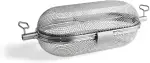 BURNHARD® Edelstahl Drehspieß Grillkorb, 5,8 L, Grillrondell passend für Rotisserie-Spieße bis Ø 14 mm & Universal-Spieße von Burnhard, Korb-Maße 45 cm x 19 cm x 16 cm