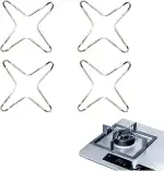 4 Stück Gasherd Aufsatz Gas Kreuz Topfträger Stern Wok Ring Edelstahl Reduzierstern Gasherd Aufsatz Gitter Universal-Aufsatz Ultraleicht 10 cm,fürGaskocher Kaffeekocher Backofen Küche
