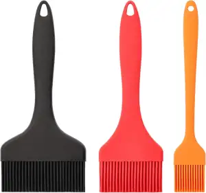 3er Set Backpinsel Silikon, Silikonpinsel Küche 21cm Länge, Extra Breiter ölpins