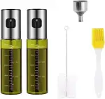 VesperaMirage 2er Set Öl Sprühflasche 100ml – Edelstahl & Glas Ölsprüher für Speiseöl, multifunktional für Kochen, Grillen & Backen – Ideal als Ölsprüher für Heißluftfritteuse & Ölspray für Airfryer