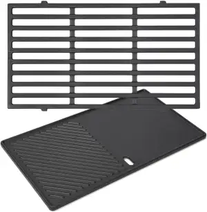 GFTIME 7637 44,5 cm Gusseisen Grillrost,Gusseisenplatte für Weber Spirit E210/22