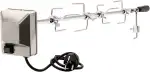 BBQ-Toro Grillspieß Set 100 cm inkl. 4X Fleischnadeln und Edelstahl Motor, 220V - 240V | Drehspieß mit Grillmotor | Rotisserie | elektrischer universal Grillspiess für Spanferkel