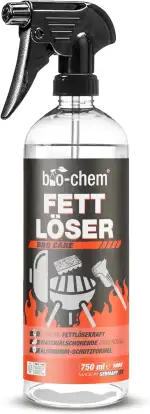 bio-chem Fettlöser Grillreiniger 750 ml - Effektives Grill-Spray zur Reinigung in Profi-Qualität - Grillrost Pflegespray geruchsneutral & materialschonend für Jede Oberfläche, besonders Aluminium
