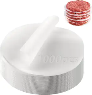 CYEER 1000 Stück Burger Papier 13cm Rund, Antihaft Trennpapier für Burgerpresse & Patties, Hitzeb...