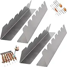 4 Stück Grill Spieße Rack, Edelstahl Spieße Halte, für 6 Spieße, Schaschlik Aufs
