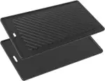 Gusseisen Grillplatte für alle RÖSLE VIDERO G2-, G3-, G4- und G6-Modelle (ab Modelljahr 2021), 45 x 24cm Universal Massive Grill-Gussplatte, Wendeplatte Grill-Zubehör, 1 Stück BBQ Ersatz