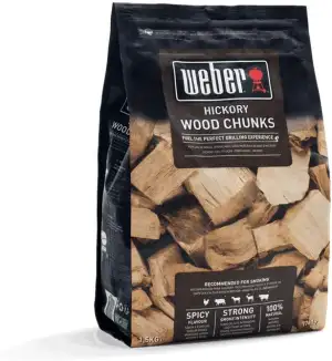 Weber Hickoryholz Chunks (1,5kg Packung) - zum Räuchern von Geflügel, Schwein, W