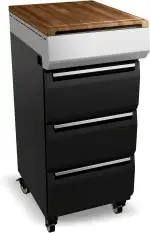 BURNHARD® Grillwagen für deinen Gasgrill – erweiterbarer Seitentisch mit 3 Soft-Close Schubladen,...