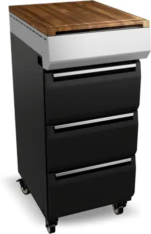 BURNHARD® Grillwagen für deinen Gasgrill – erweiterbarer Seitentisch mit 3 Soft-