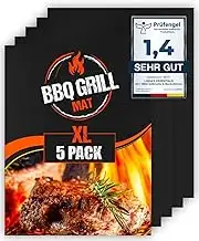 Extra große BBQ Grillmatte für Gasgrill, Elektro und Holzkohle (5er Pack) 50 x 4
