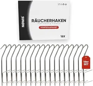 Räucherhaken [18er Set] VORTEILSPAKET | Edelstahl Räucherhaken für Fisch und Fle