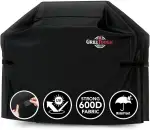 GrillTough Hochleistungs-Grillabdeckung für Außengrills – Wasserdicht, wetterbeständig, UV- und lichtbeständig mit verstellbaren Riemen – Gasgrillabdeckung für Weber, Charbroil (147L x 61W x 122H cm)
