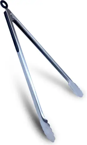 Extra Lange Edelstahl Grillzange, Grillbesteck für Gasgrill, Praktische Zange Kü