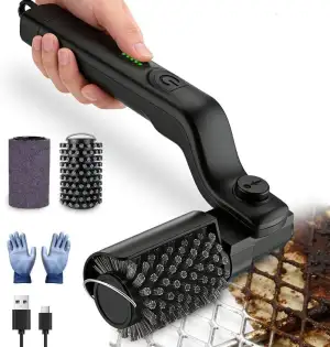 Elektrische Grillrostbürste mit 3 Reinigungsstufen & verstellbarem Bürstenkopf (