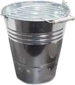 Antikas - Grill-Eimer aus Eisen, Groß, mit Henkel, Grillrost, Kohlerost