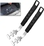 2 Stück Grillrostheber 27.5cm - Universal Grillwerkzeug für Gusseisen- und Edelstahlroste, BBQ Utensil für BBQ und Camping