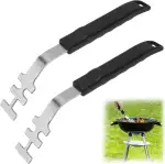 Hitzebeständige Grillrostheber für Gussrost, 2 STK Grillrost Heber Gusseisen, Anti-Verbrühung Gri...