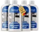 ABACUS Edelstahlpflege Öl 4x 500ml | mit hochwertigen Weißölen | Entfernt Fingerabdrücke | Streifenfreier Glanz & Langzeitschutz | Edelstahlöl für Küche, Kühlschrank & Spülbecken (7727.4)