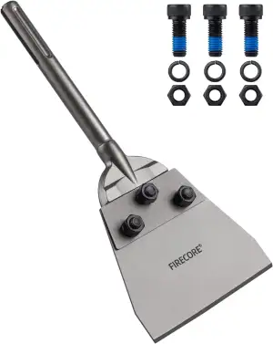 Firecore Bodenschaber SDS Max 320mm × 140mm, Spachtelmeißel für Böden, Linoleum,