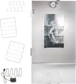 Lemodo elektrischer Räucherofen Räucherschrank 80x39,5x27,5 cm mit 2000 W Heizspirale & Thermometer, mit Sichtfenster und 3 Etagen, Tischräucherofen für Balkon & Terrasse, Fisch Fleisch Käse