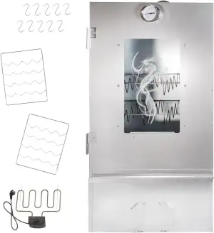 Lemodo elektrischer Räucherofen Räucherschrank 80x39,5x27,5 cm mit 2000 W Heizsp