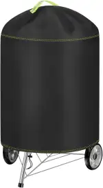 Kugelgrill Abdeckung, 420D Oxford Wetterfest Kugelgrill Abdeckhaube für Weber Kugelgrill 57 cm, Holzkohlegrill Grillhaube Ø77 x 90 cm, Wasserdicht, Reißfest, UV Grill Abdeckung