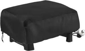 Abdeckung Pizzaofen, 55 x 55 x 27 cm Abdeckhaube für Pizzaofen, Schwarz 420D Oxford-Stoff, Plancha Abdeckung, Wasserdicht, Wiederverwendbar, Kordelzug, Grillabdeckung Klein für den Außenbereich