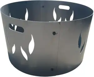 Funkenschutz für Feuerschale 80 cm – 2-teilig aus unbehandeltem Stahl, entwickelt Rostpatina, sic...