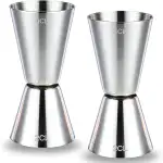 Cocktail Messbecher Set - 2er Pack, 2cl & 4cl Dual Spirit Measure Cup - Cocktail Messbecher - Edelstahl Barmaß für perfekte Cocktails - Präzise Skala für Bars und Zuhause