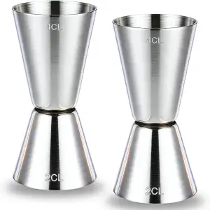 Cocktail Messbecher Set - 2er Pack, 2cl & 4cl Dual Spirit Measure Cup - Cocktail Messbecher - Edelstahl Barmaß für perfekte Cocktails - Präzise Skala für Bars und Zuhause