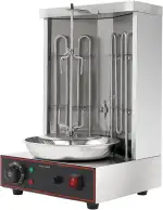 3000W Elektrisch Dönergrill, Vertikalgrill Kebap Grill Gyrosgrill Tischgrill BBQ Elektrogrill Gyrosmaschine mit 2 Heizrohre 50-300 ℃ für Haushalt, Camping, Restaurants