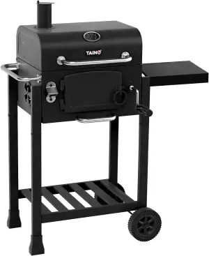 TAINO HERO Smoker klein BBQ Grillwagen Holzkohle-Grill Grillkamin Standgrill Räu